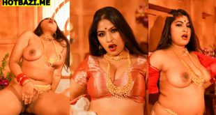 Sexy Anjali Gaud Hot Red Saree Strip To Full Nude